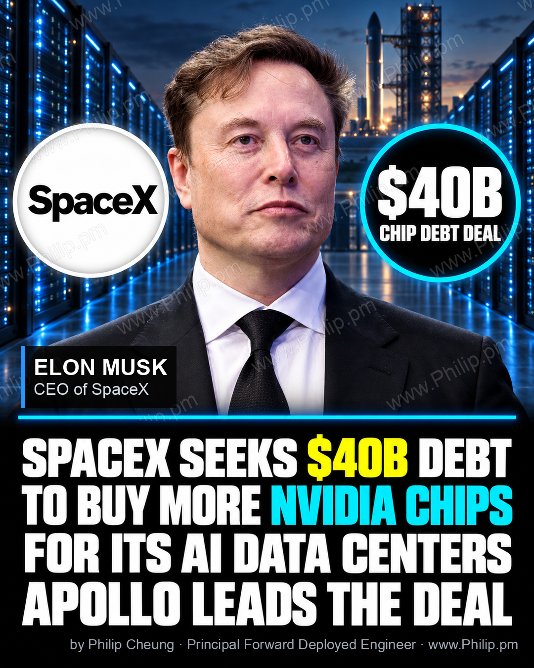 SpaceX is reportedly seeking $40 billion in debt to buy more Nvidia AI chips for its data centers.
